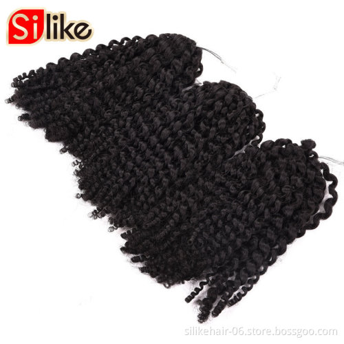 8inch Synthetic Kinky Curly hair Marley Bob 3 pcs/pack Malaysian Deep Wave Curly Crochet Braids Hair Extensionjerry Curl Hair